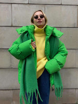 New street style hooded winter jacket - L, Irish Green image