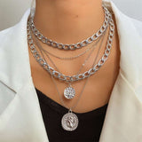 Stylish Multilayer Chain Pendant Necklace image 5