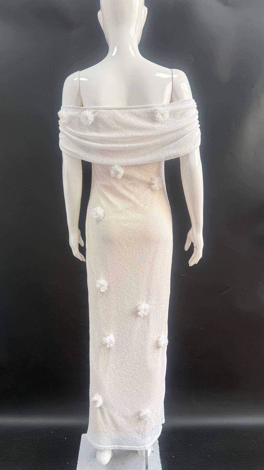 Off-Shoulder Mesh Gown image 4