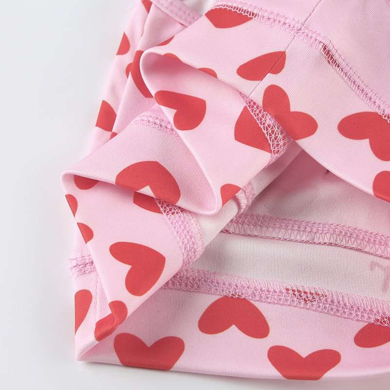 Pink Heart Print Two-Piece Lounge Set image 6