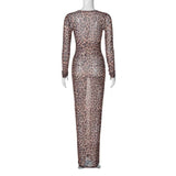 Leopard Print Mesh Party Club Dresses image 5