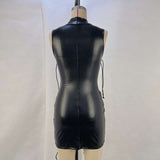 Edgy Faux Leather Lacing Dress image 3