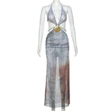 Backless Maxi Dress With Shell Trim image 3
