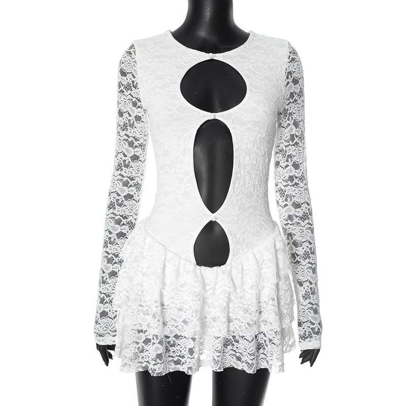 Lace Hollow Out Bodycon Mini Dress image 6