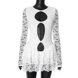 Lace Hollow Out Bodycon Mini Dress image 6