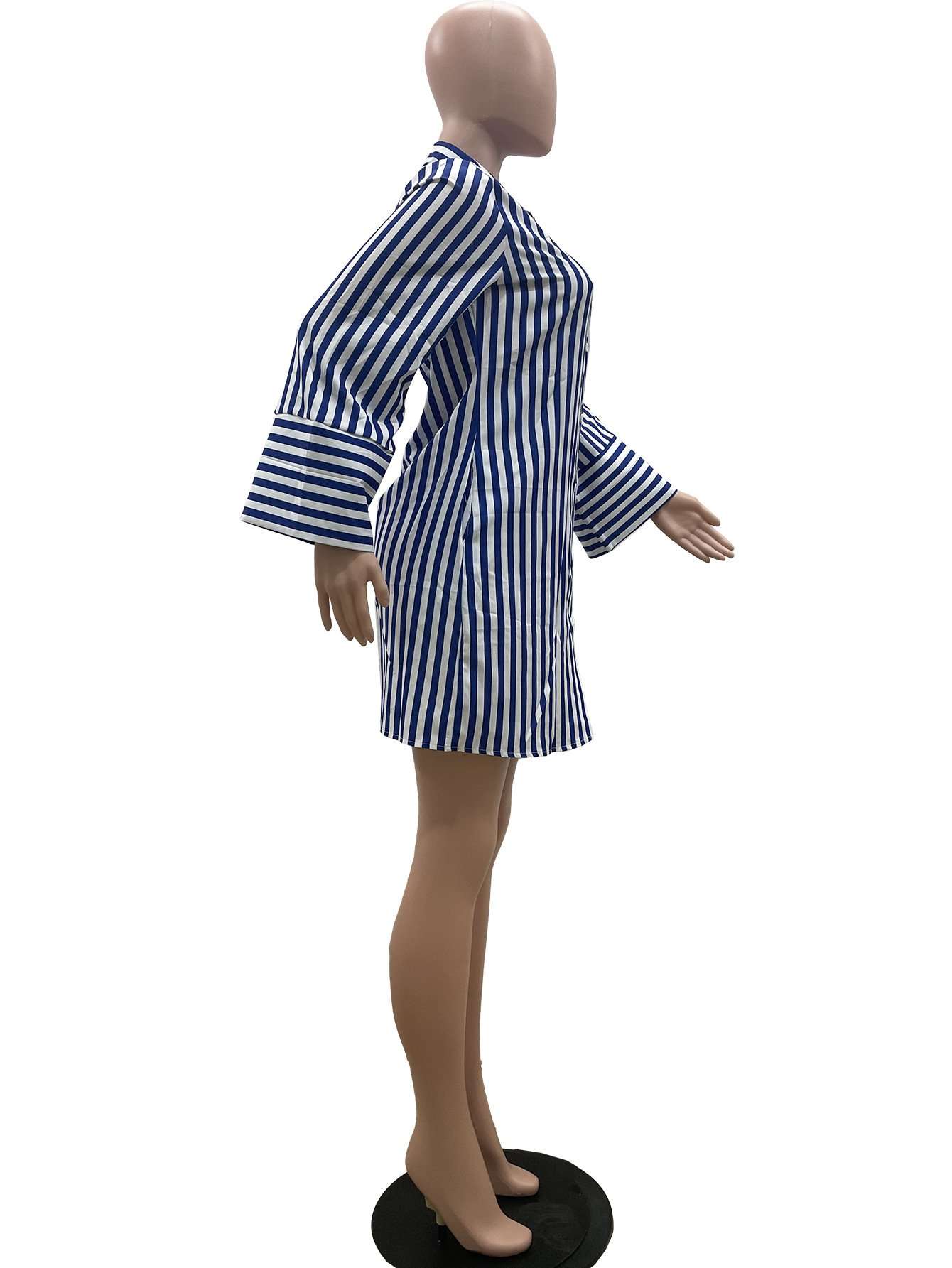 Striped Button Down Shirt Dress image 5