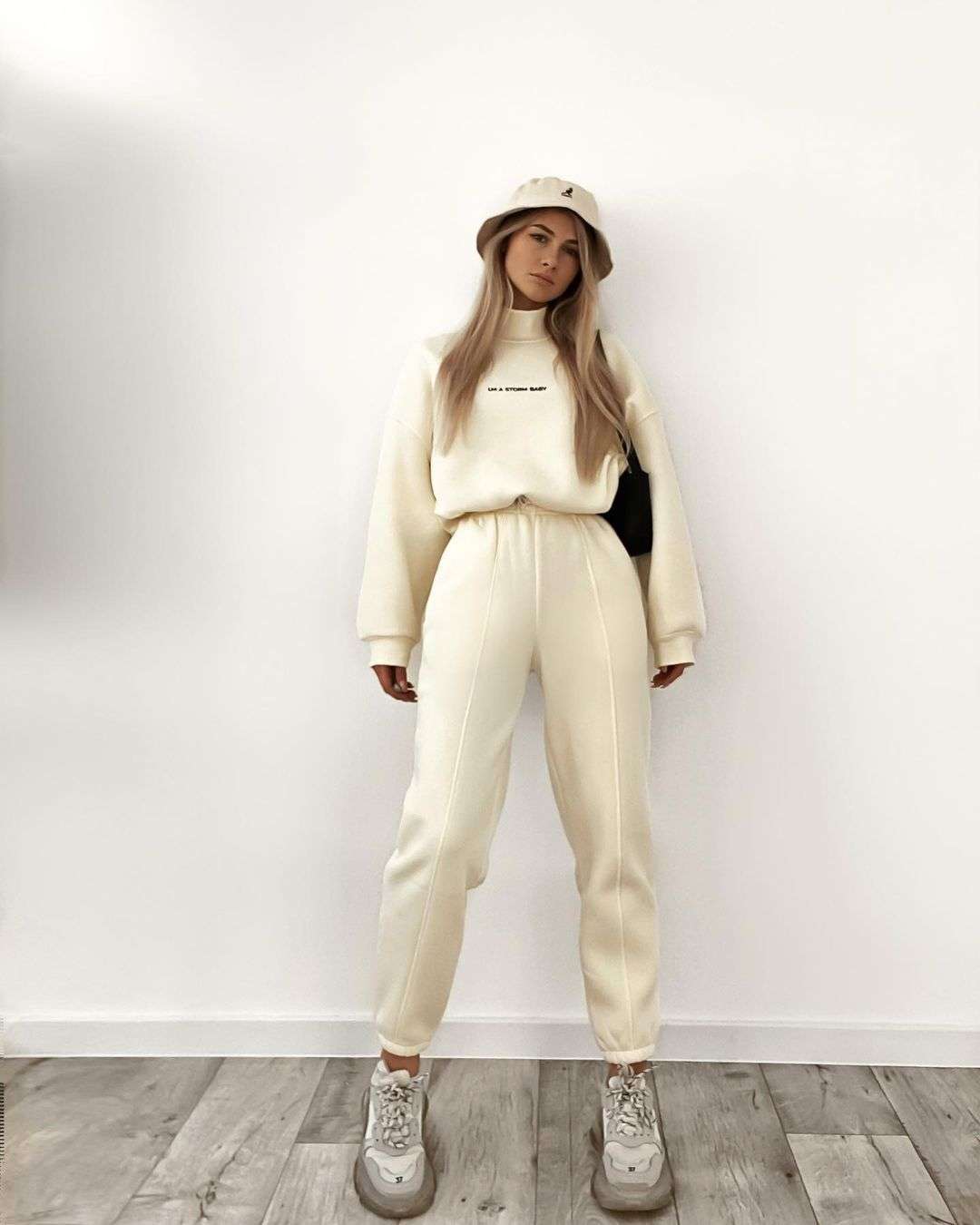 High Neck Top with High-Waist Joggers image 0