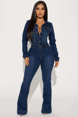Denim Jumpsuit - S, Denim Blue image