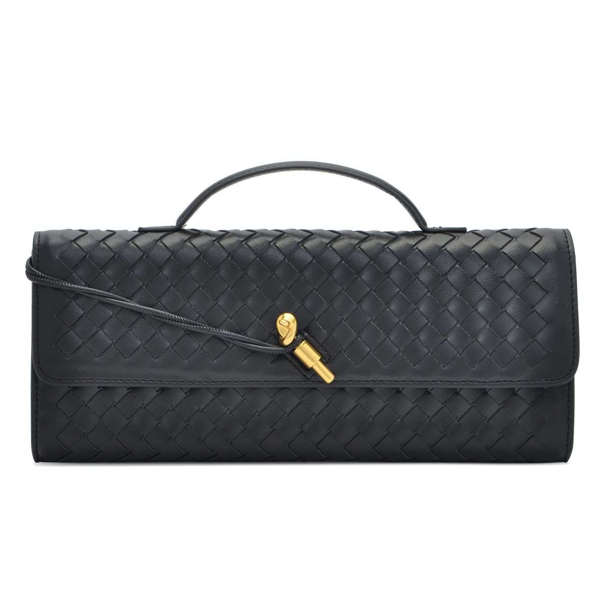 Faux Leather Handbag with Accents