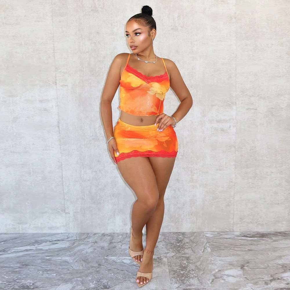 Floral Print Crop Tops & Short image 1