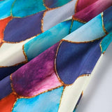 Multicolor Mermaid Scale Halter Maxi Dress image 5