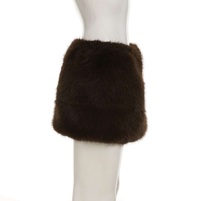 Sexy Furry Crop Jacket Mini Skirt Set image 2