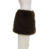 Sexy Furry Crop Jacket Mini Skirt Set image 2