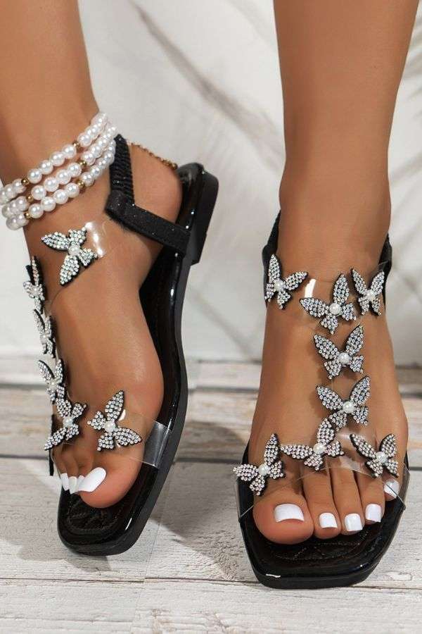 Elegant Butterfly Embellished Sandals image 0