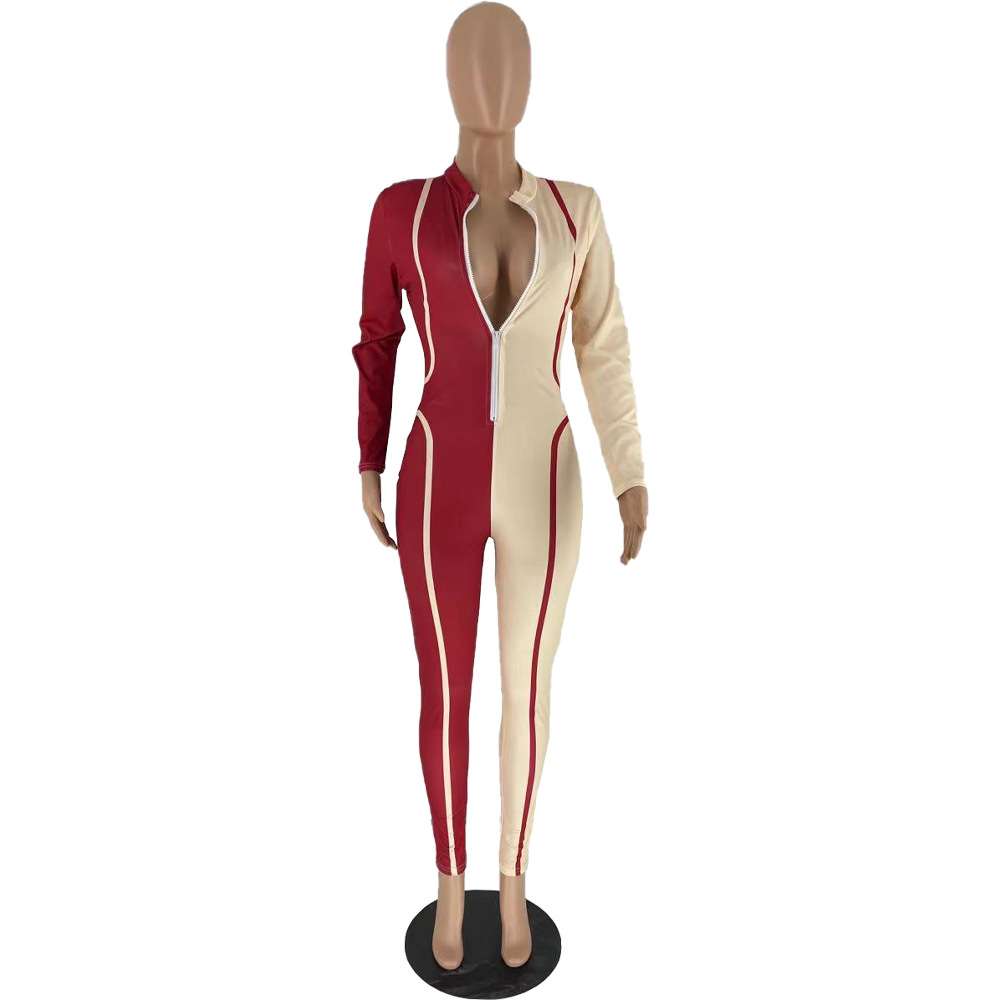 Fashion Printed Clubwear Zipper Skinny Jumpsuit image 3