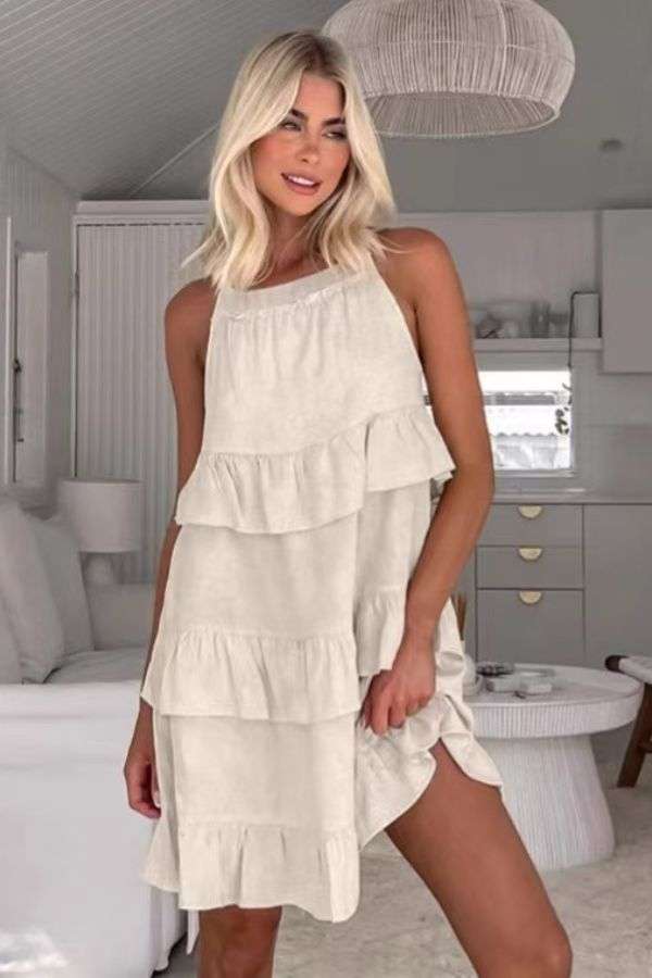 Tiered Ruffle Sleeveless Dress image 1