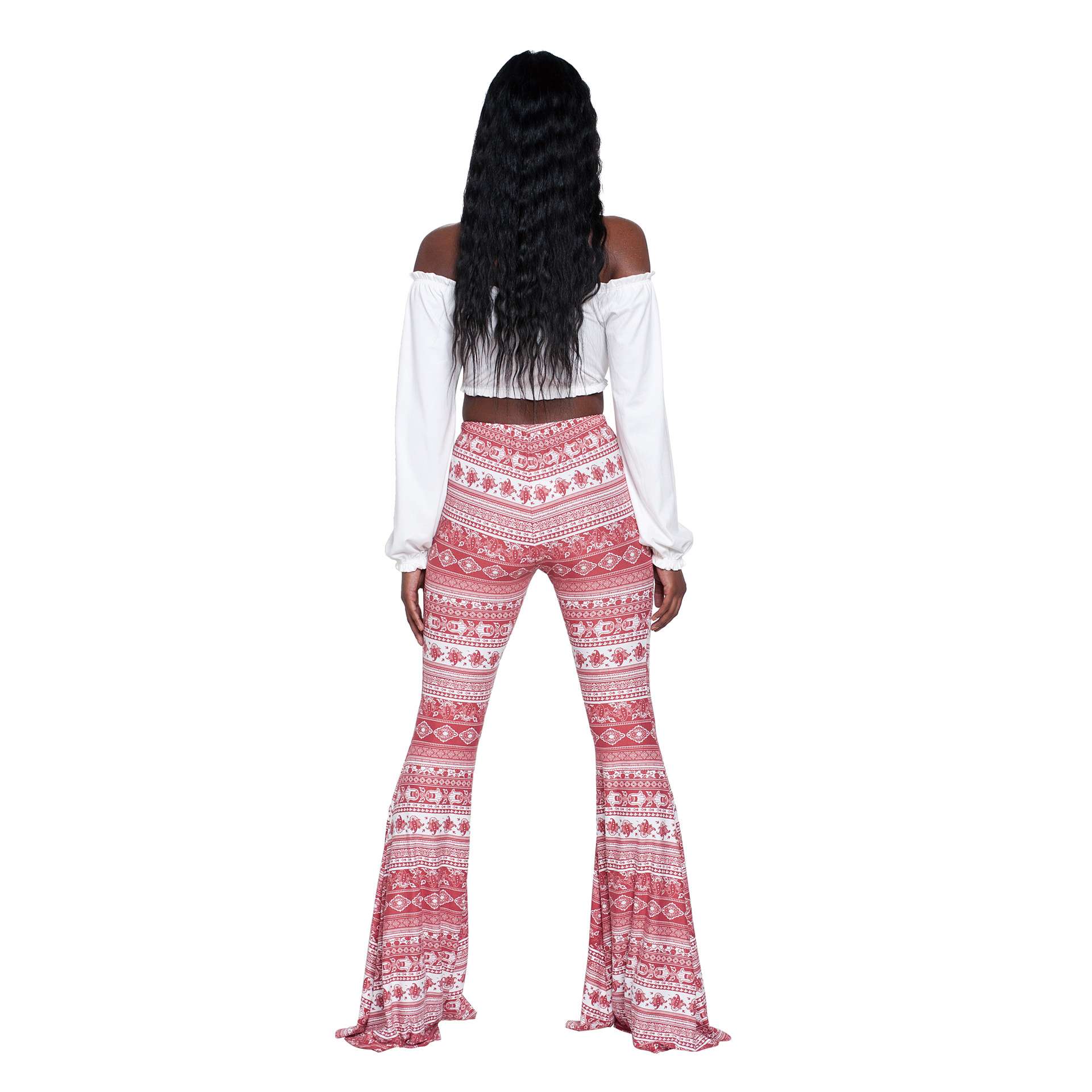 Ethnic Boho Pattern Bell Bottom Flared Pants image 3