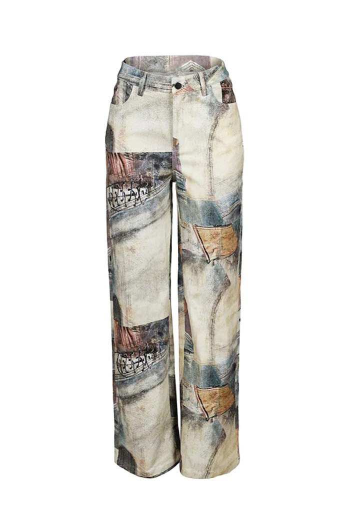 Artistic Abstract Wide-Leg Pants image 4