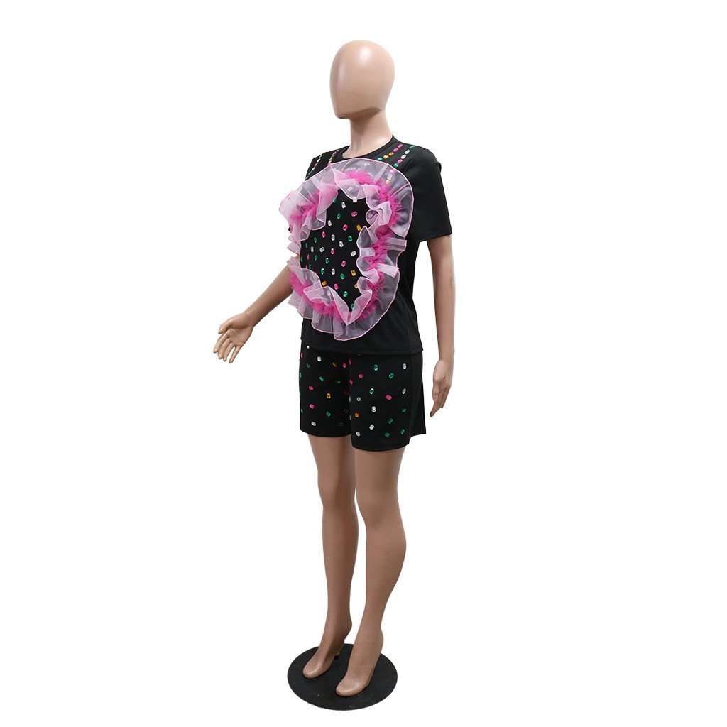 Embellished Shorts Set with Ruffle Detail image 4