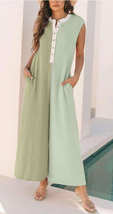 Colorblock Button-Front Jumpsuit image 2