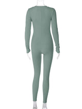 Curved Neck Seamless Slim Jumpsuit image 5