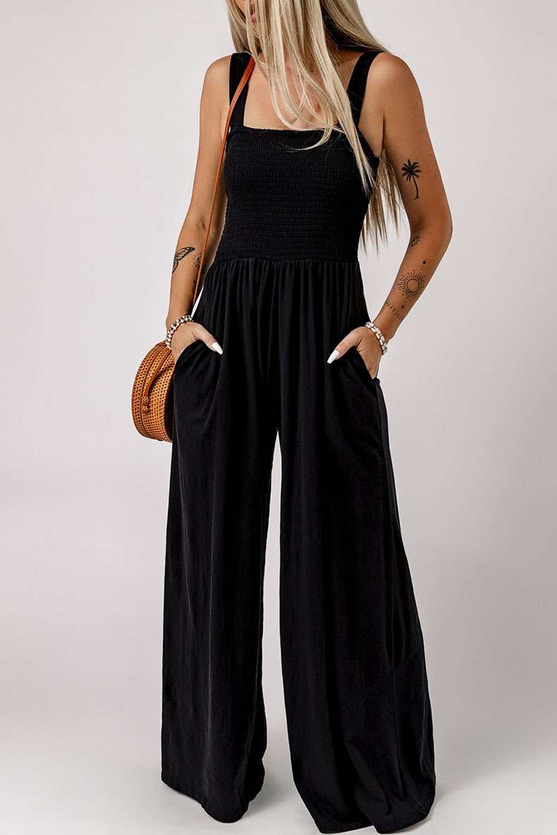 Elegant Wide-Leg Jumpsuit - M, Black image