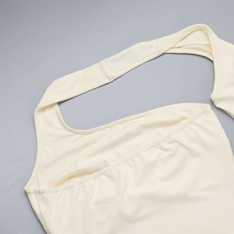 One-shoulder solid maxi dress image 6