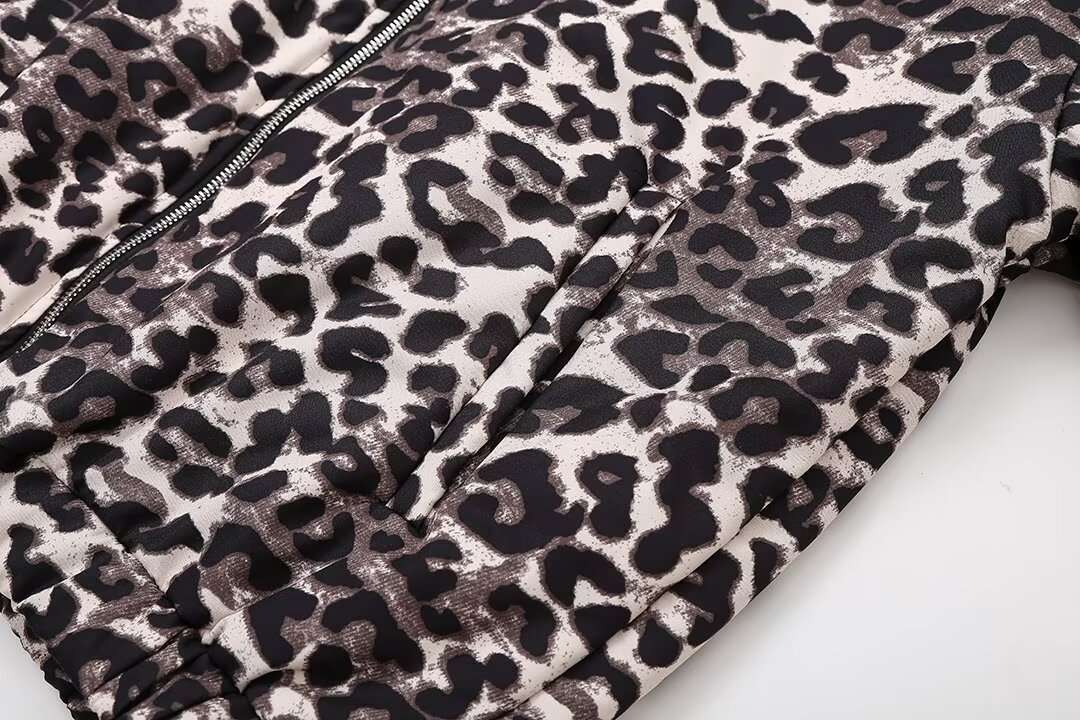Stylish Leopard Print Bomber Jacket image 4