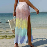 Colorful Mesh Beach Cover-Up with High Side Slit image 4