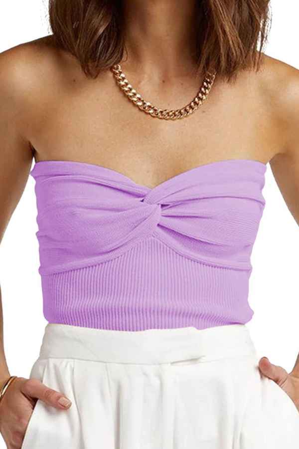 Sexy Solid Color Off Shoulder Knitted Fashion Crop Top image 15