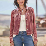 Vintage-inspired button  front Jacket - L, Pink image