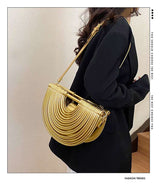 Metallic Arc-Shaped Handbag image 0