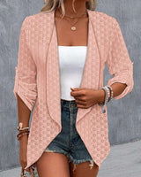 Pile up Sleeve Loose Fit Cardigan - M, Pink image