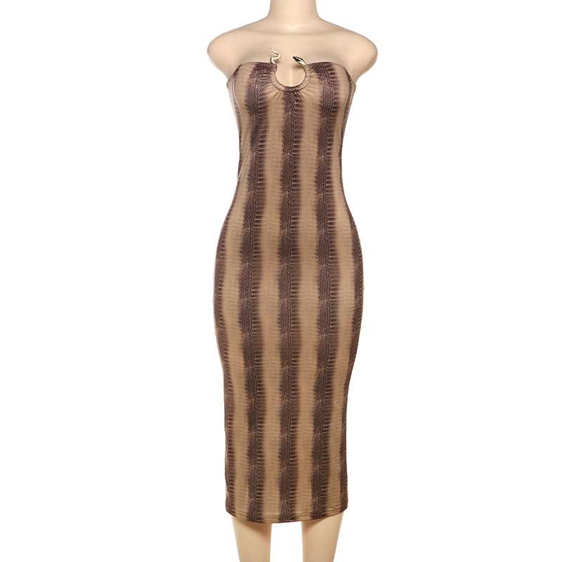 Snake Print Bodycon Dress image 3