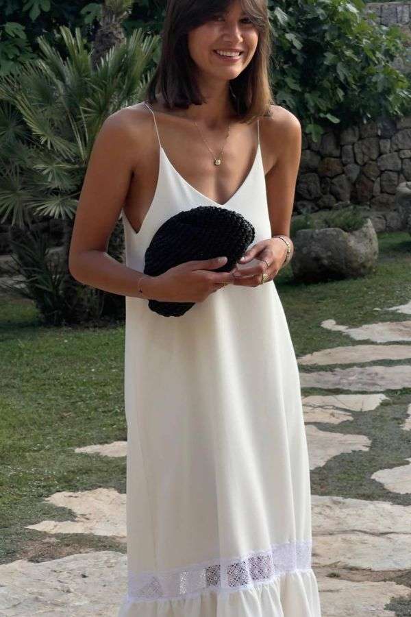 Boho Chic White Maxi Dress image 0