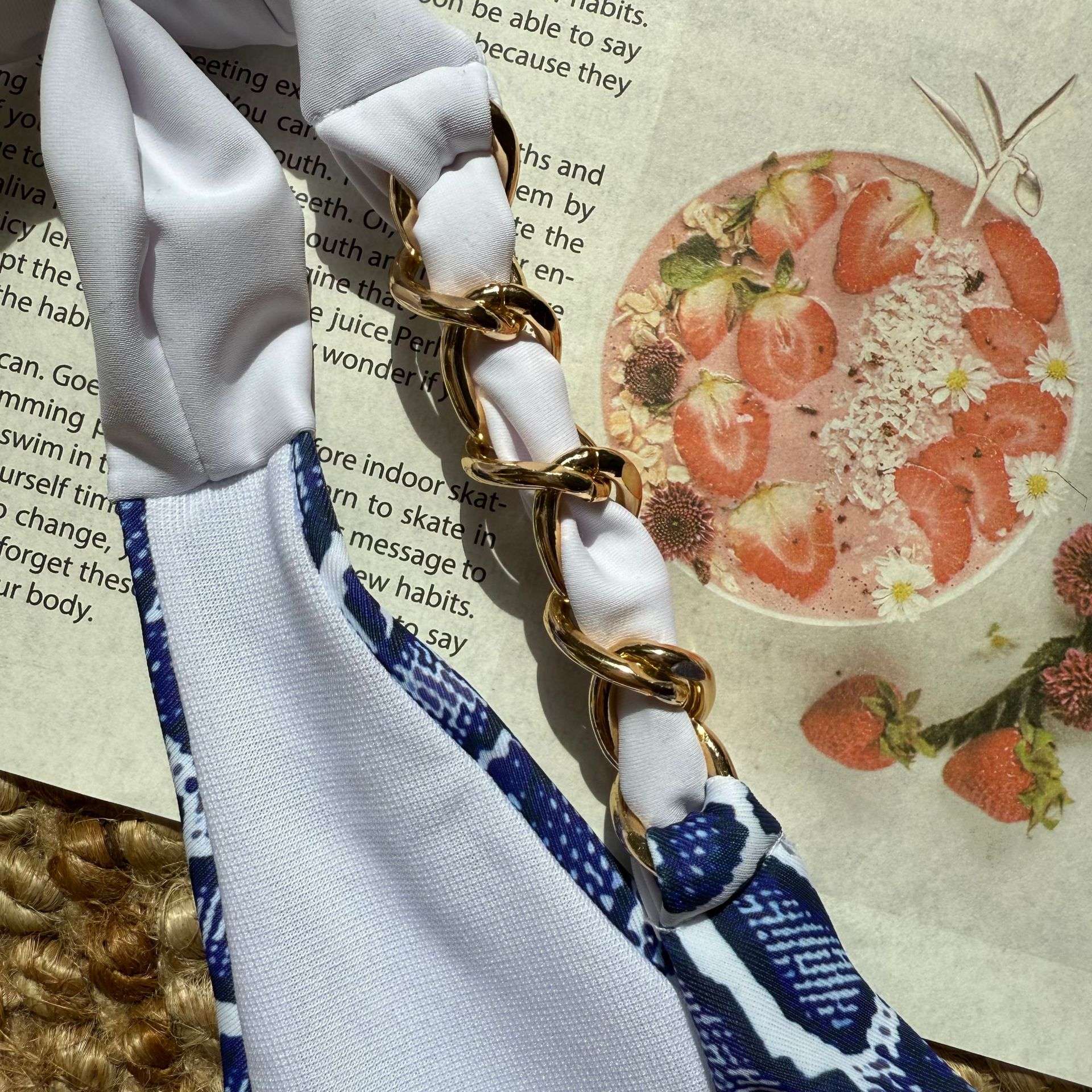 Snakeskin Print Chain Bikini Set image 4