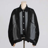 Deconstructed denim jacket image 1