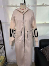 All-Day Zip-Up Empress Coat Casual Jacket - S, Beige image