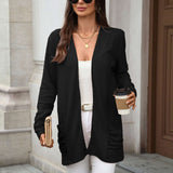 Ribbed Knit Cardigan - S, Black image