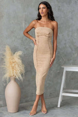 Strapless Bodycon Midi Dress image 1