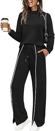 Casual Two-Piece Lounge Set - S, Black image