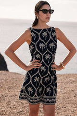 Palm Tree Embroidered Dress image 0