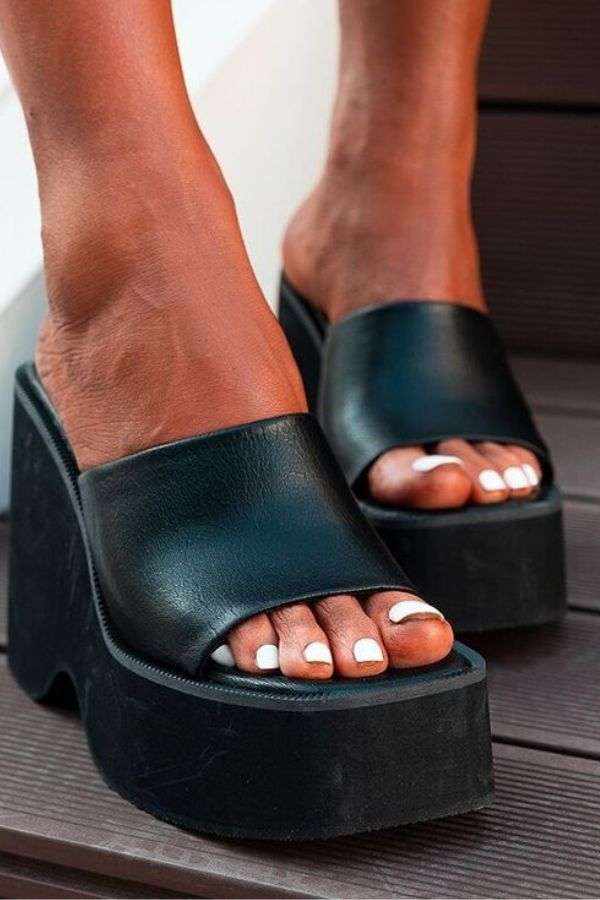 Platform Heel Peep Toes image 0