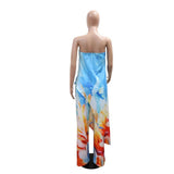 Abstract Print Strapless Top and Wide-Leg Pants image 4