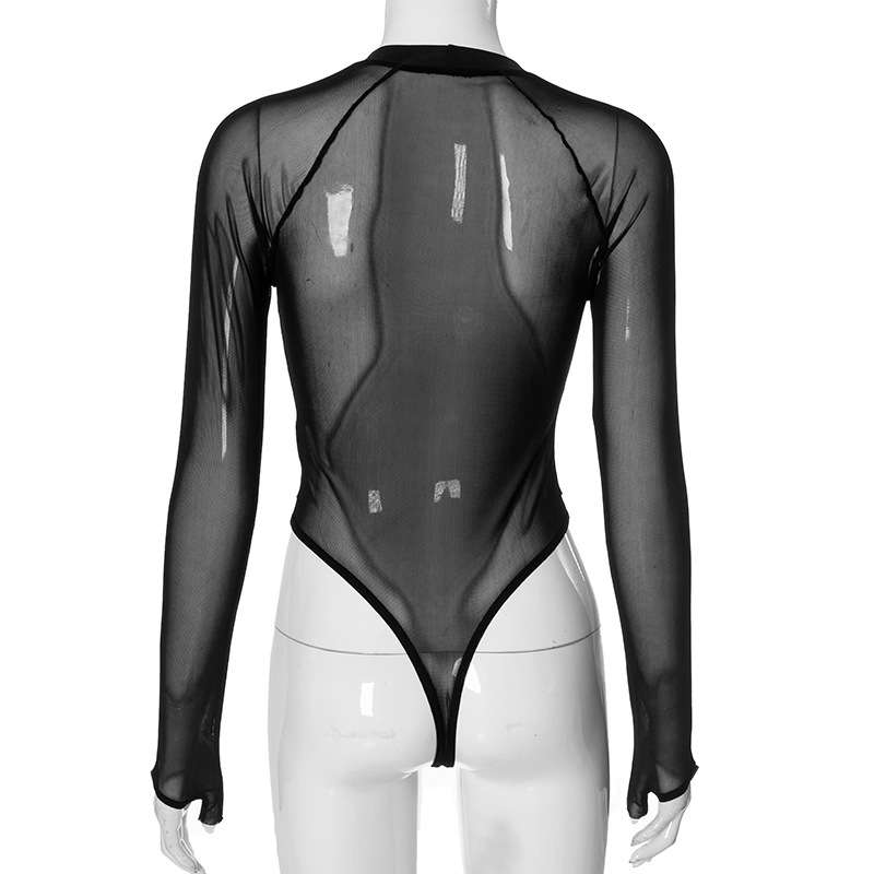 Printed Sheer Fitted Bodysuits image 4
