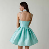 Flared Midi Dress with Spaghetti Straps image 2