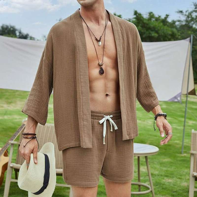 Men Kimono and Shorts Set image 1