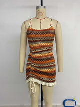 Boho Chic Striped Tie-Front Mini Dress image 5