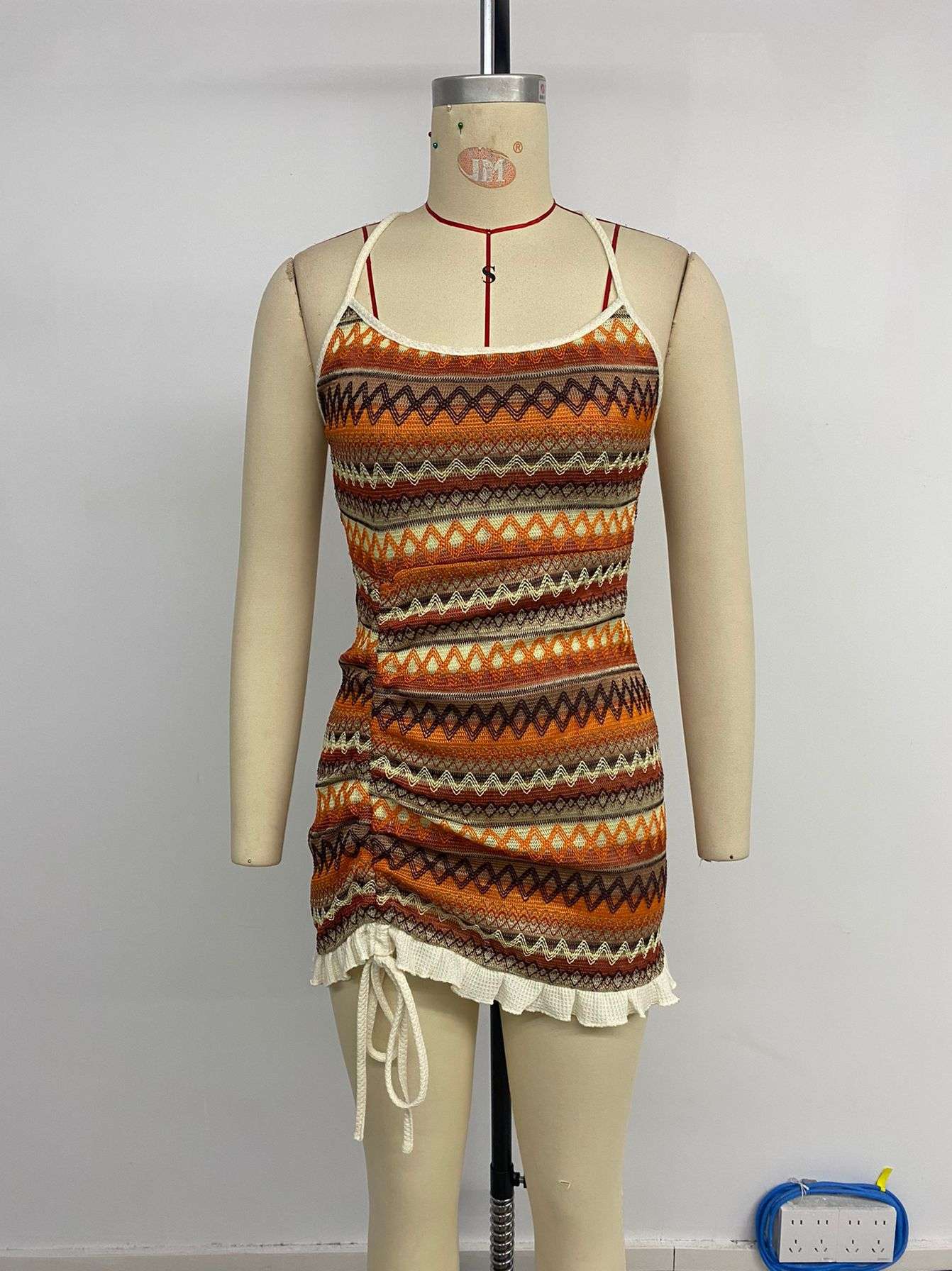 Boho Chic Striped Tie-Front Mini Dress image 5