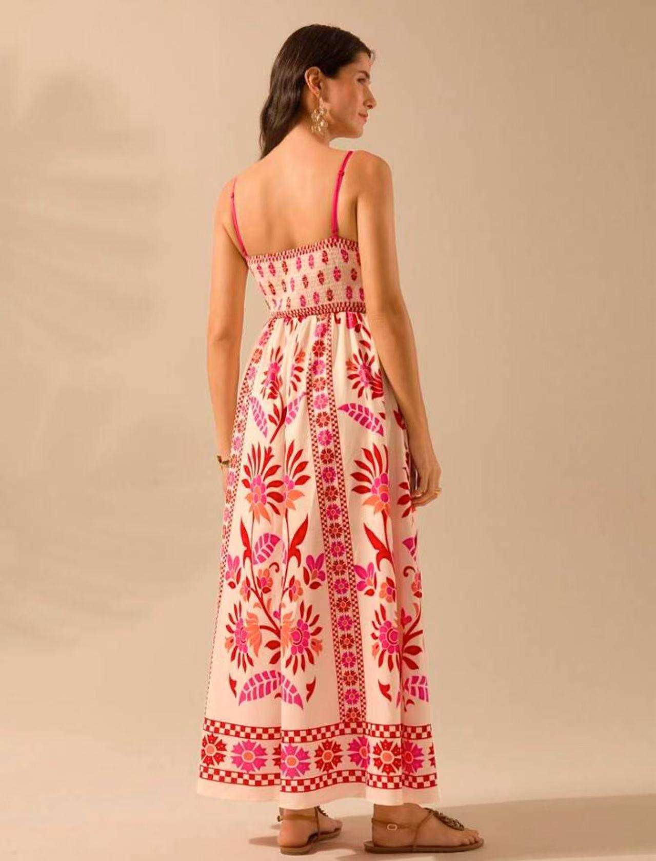 Floral Print Maxi Dress with Spaghetti Straps image 2